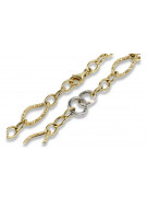 Bracelet en Or Jaune Blanc 14K, Pavé de Pierres Précieuses cb092yw