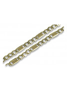 Italian 14K Yellow Gold Hollow Figaro Versace Chain - Timeless Elegance cc083y