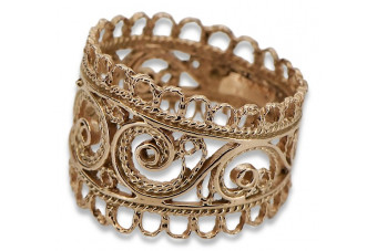 Російська радянська троянда рожева 14к 585 золото Вінтажне кільце vrn003