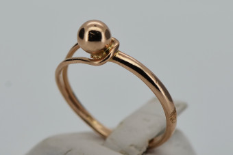 "Classic No Stones Original 14K Rose Gold Vintage Ring" vrn037 vrn037