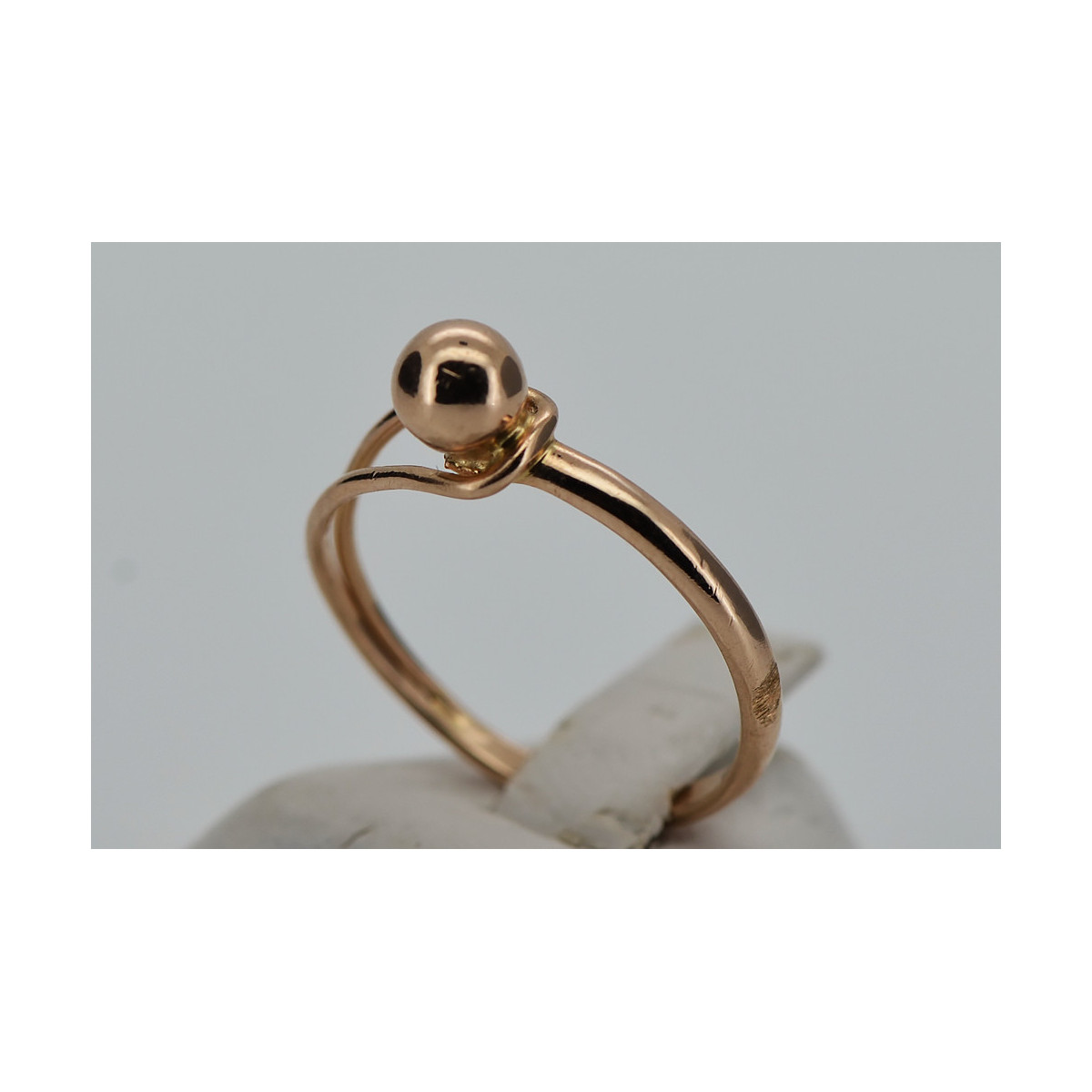 Russe soviétique rose rose 14k 585 or Bague vintage vrn037