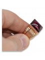 Anillo de sello de rubí para hombre en oro rosa antiguo de 14k vsc012