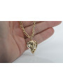 Divine 14k Gold Mother of God Medallion Necklace with Corda Figaro Chain pm017yM&cc004y