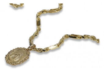 Divine Mother Medallion Necklace in Yellow Gold 