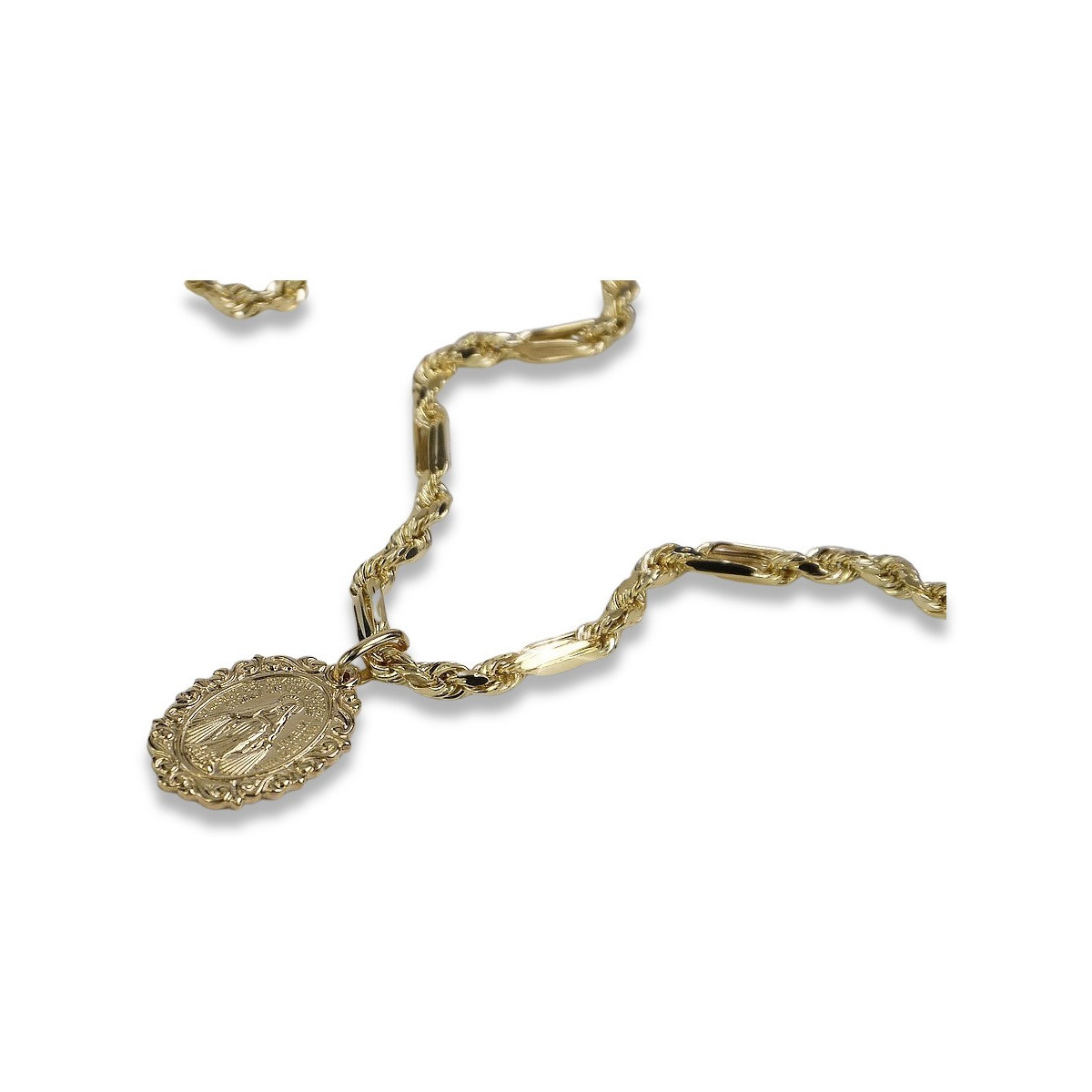 Divine Mother Medallion Necklace in Yellow Gold 