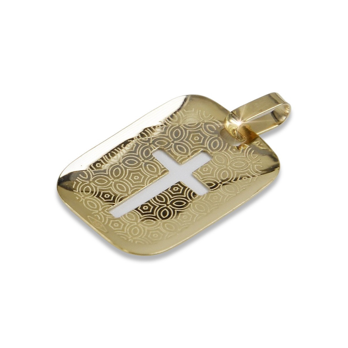 14K Yellow Gold Jesus Icon Pendant pm009y