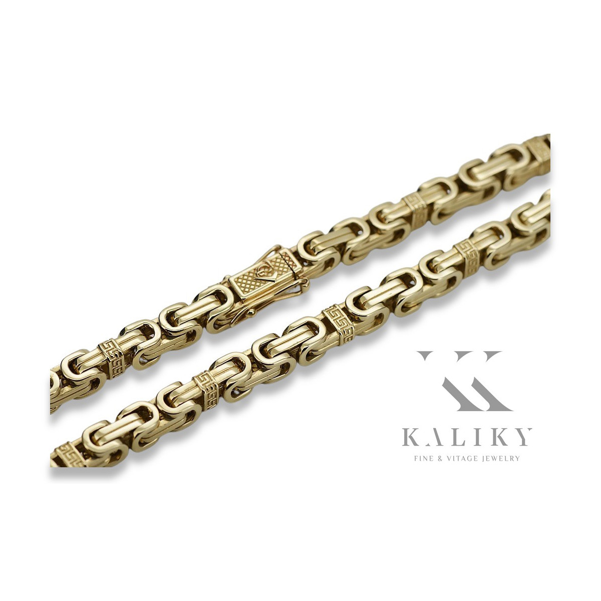 14K Yellow Gold Byzantine Link Bracelet cb097y