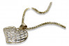 Collar de Oro 14k con Colgante de Corazón Moderno y Cadena de Serpiente cpn029y&cc078yw