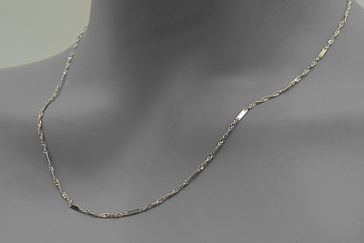 14 Karat Weißgold Diamant-Solid-Kette, 50cm, 1mm, 45c cc012w