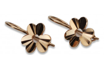 "No Stones Original Vintage 14K Rose Gold Leaf Earrings" ven120 ven120