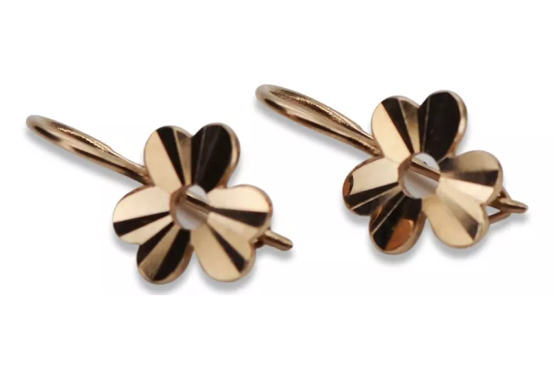 "No Stones Original Vintage 14K Rose Gold Leaf Earrings" ven120 ven120