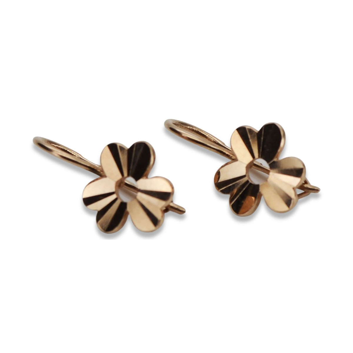 "No Stones Original Vintage 14K Rose Gold Leaf Earrings" ven120 ven120