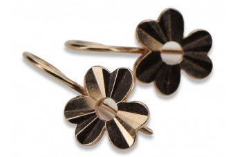 "Aretes Vintage de Hojas en Oro Rosa Antiguo de 14k Sin Piedras" ven120 ven120