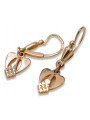 "Boucles d'oreilles feuille vintage en or rose 14 carats 585 sans pierres" ven245 ven245