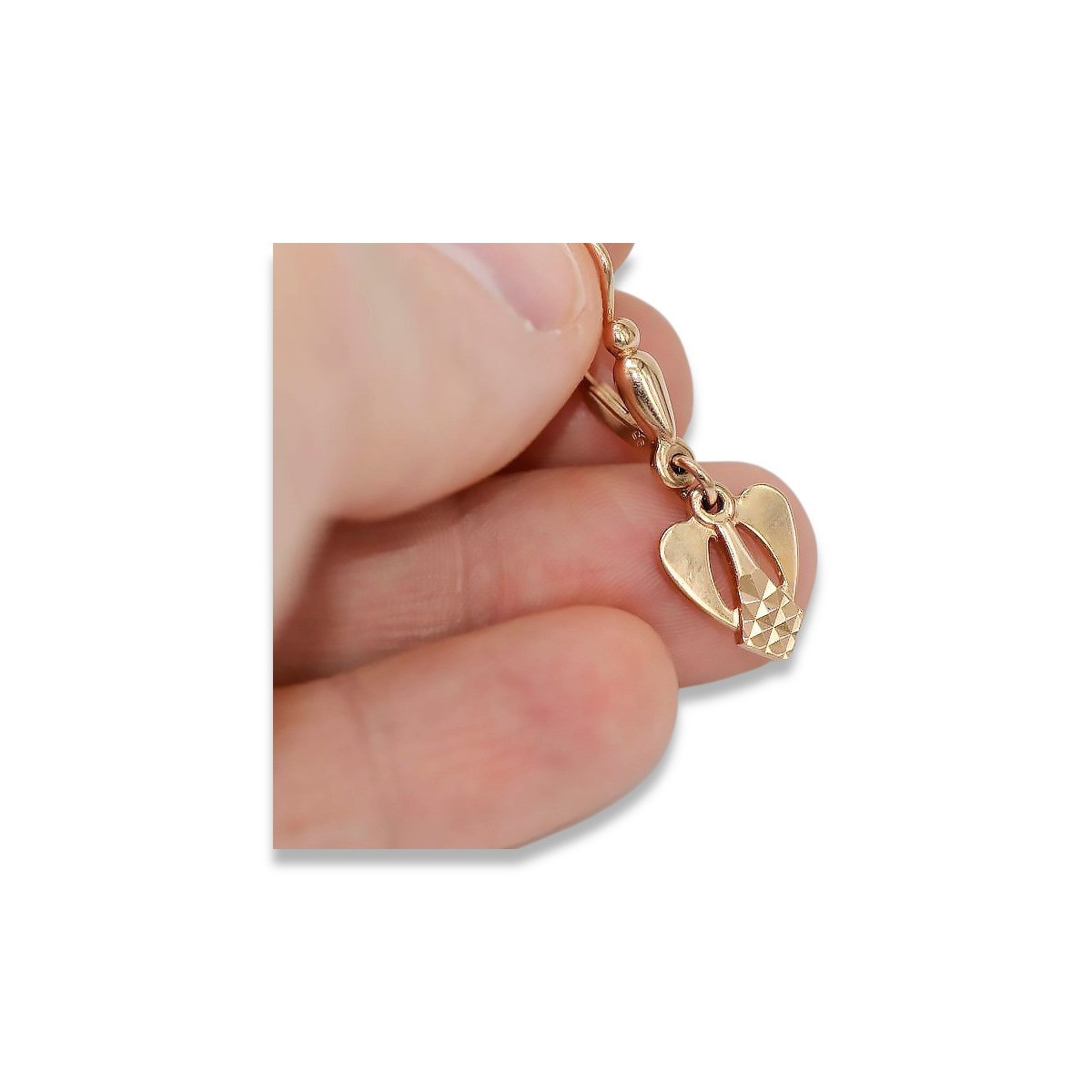 "No Stones, Original Vintage 14K Rose Gold Leaf Earrings" ven245 ven245