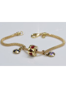 Bracelet en émail de charmes en or jaune italien 14k 585 cfb020y