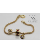 Bracelet en émail de charmes en or jaune italien 14k 585 cfb020y