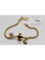 Italian 14K Yellow Gold Enamel Charms Bracelet cfb020y