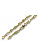 Wisiorek Vintage Rose z 14k żółtego złota - Rope Singapore Chain cc076