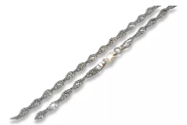 Elegant 14K White Gold Rope Singapore Chain cc076w