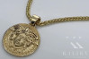 Złoty wisiorek z łańcuszkiem ze stali szlachetnej w kształcie greckiej meduzy cpn049yS&cc036y
