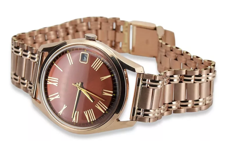 Reloj vintage de oro 14k para hombre con rosa - 585 vw003r&mbw009r