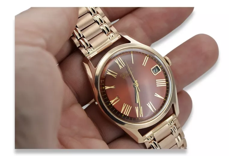 Reloj vintage de oro 14k para hombre con rosa - 585 vw003r&mbw009r