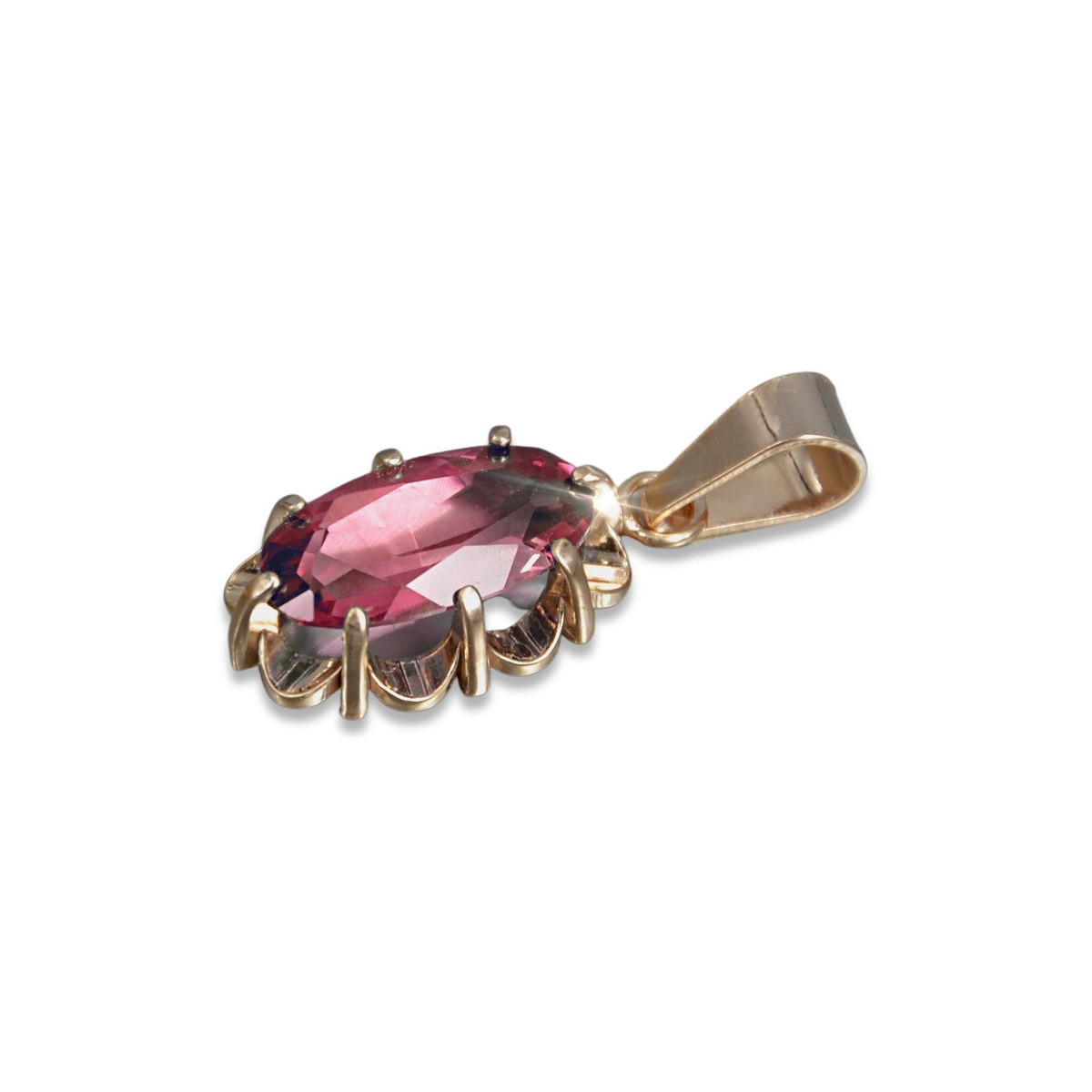 Vintage Rose Gold Ruby Emerald Sapphire Pendant with Zircon Setting vpc009