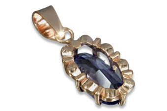 Вінтажне золоте кулон 14k з рубіном, цирконом, аметистом, смарагдом, сапфіром. vpc009