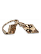 "No Stones Original Vintage 14K Rose Gold Square Earrings" ven060 ven060