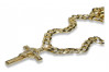 Italian Yellow 14k Gold Catholic Cross & Gourmette Set 