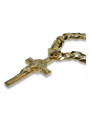 Italian Yellow 14k Gold Catholic Cross & Gourmette Set 