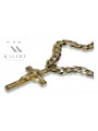 Italian Yellow 14k Gold Catholic Cross & Gourmette Set 