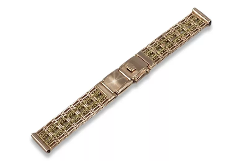 Original Vintage 14K Rose Gold Soviet Men's Watch Bracelet vbw002