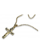 "Faithful Elegance 14k Gold Catholic Cross & Anchor Chain" ctc002yw&cc003y