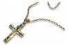 14k Gold Katholische Kreuz & Ankerkette in Gelb-Weiß ctc002yw&cc003y