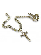 Croix catholique en or jaune 14 carats et chaîne gourmette - Ensemble divin ctc010yw&cc001y