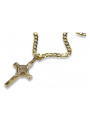 "Divine Italian 14k Gold Cross & Gourmette Set" 