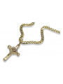 "Divine Italian 14k Gold Cross & Gourmette Set" 