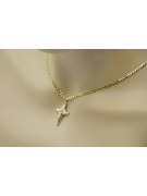 "Divine Italian 14k Gold Cross & Gourmette Set" 