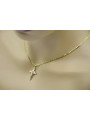 "Divine Italian 14k Gold Cross & Gourmette Set" 