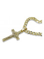 Gelbes 14k Gold Katholische Kreuz & Gourmette Kette ctc024yw&cc001y