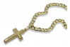 Złoty Krzyż Katolicki z Żółtego 14k Złota i Łańcuch Gourmette ctc026y&cc001y