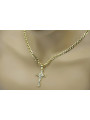 Elegant Italian 14k Gold Catholic Cross Necklace & Chain Set ctc027yw&cc001y