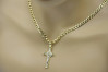 Elegant Italian 14k Gold Catholic Cross Necklace & Chain Set ctc027yw&cc001y