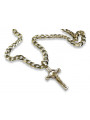 Italienisches Gelbgold katholisches Kreuz & Gourmette-Kette in 14k 585 Gold 