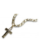 Goldkreuz mit einer Kette ★ zlotychlopak.pl ★ Goldstempel 585 333 Niedriger Preis!