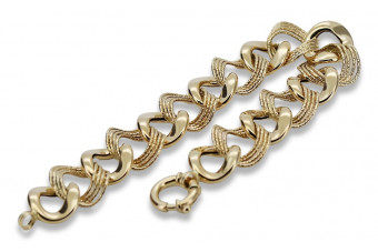 14K Yellow Gold Lady Bracelet with Fantazy Pancerka Pattern cfb022y