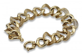 14K Yellow Gold Lady Bracelet with Fantazy Pancerka Pattern cfb022y