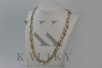 14K Yellow White Gold Necklace Chain, Elegant and Timeless cfc025yw